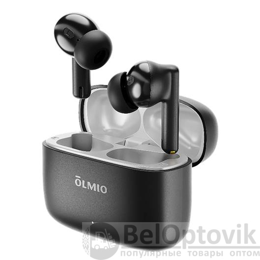 Наушники беспроводные "TWE-15", ANC+ENC, True Wireless, black, OLMIO