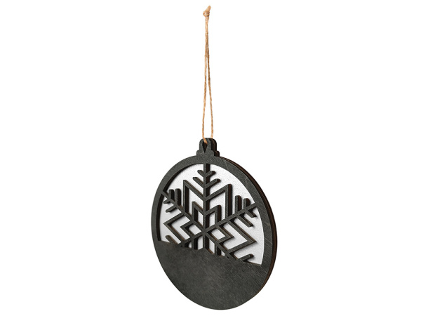 Подвеска деревянная «Noirflake», Цвет черный/серебристый