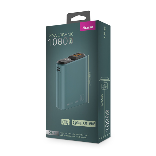 Внешний АКБ QS-10, 10000mAh, midnight, OLMIO