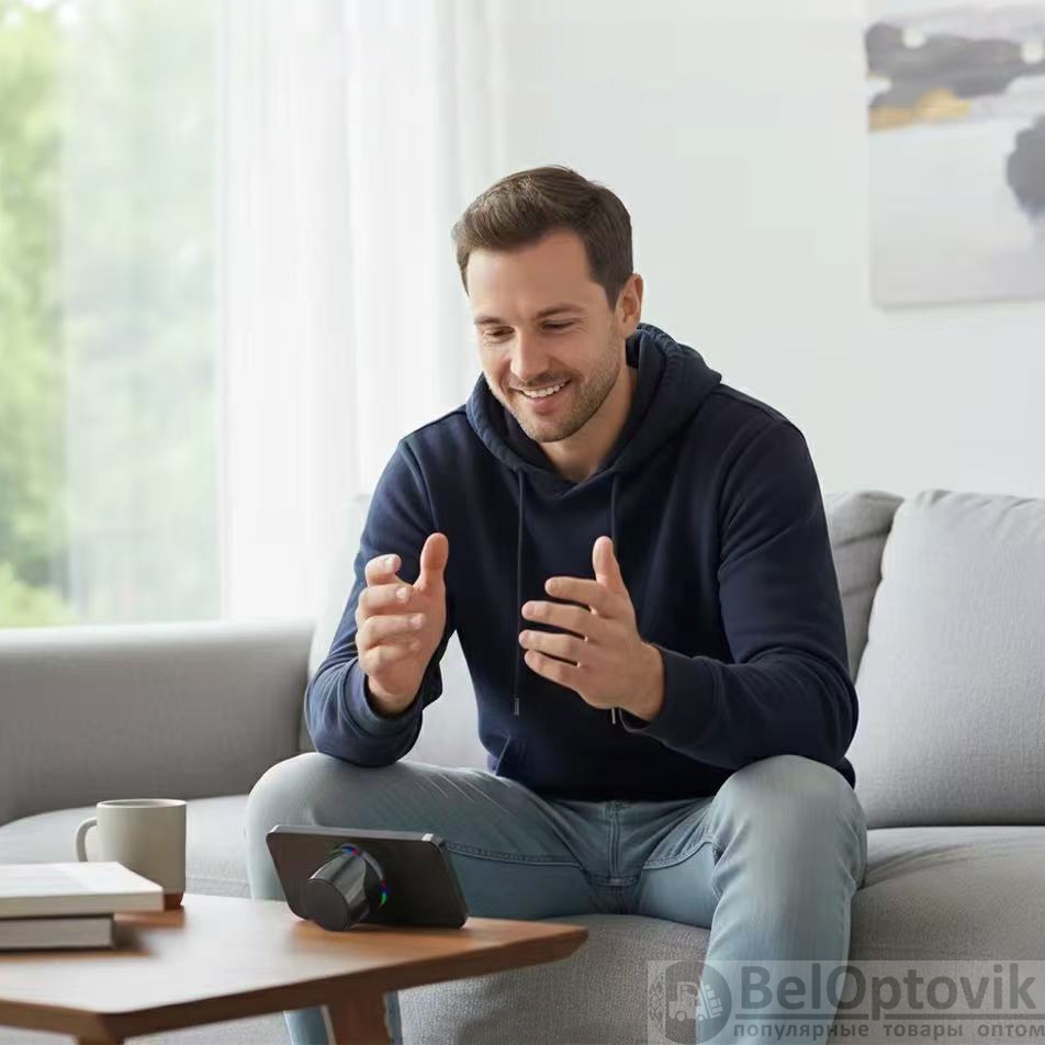 Магнитная беспроводная Bluetooth колонка-подставка Wave 5W, черная