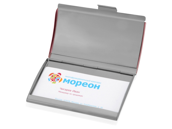 Визитница «Смит», Цвет розовый/серебристый