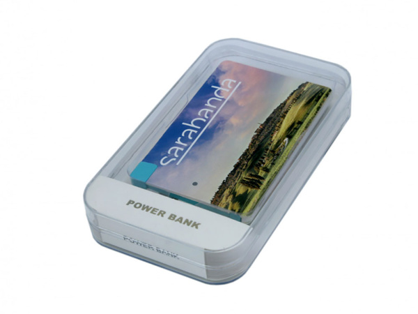 Внешний аккумулятор в форме карты «Trunk», 2500 mAh, Цвет синий
