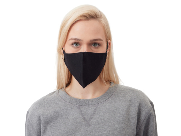Маска для лица многоразовая из хлопка, анатомической формы без шва, Цвет черный