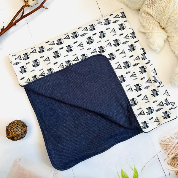 Плед детский с бантом Bebika (13/17-9), состав: верх - 80% натуральный хлопок, 20% полиэстер; подкладка 100% хлопок; наполнитель - микрофайбер, р-р 90х90 см