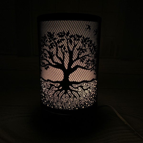 Металлический ультразвуковой увлажнитель Iron Art Led Color Lamp (Аромадиффузор светодиодный) Черный Сказочный лес