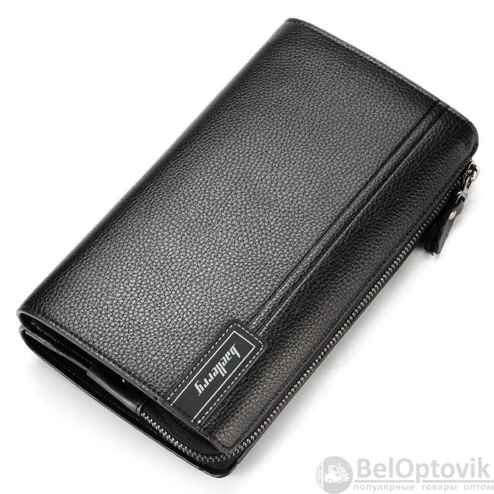 Мужское портмоне – клатч на молнии, с ручкой Baellerry Maxi Libero S1001 Черное