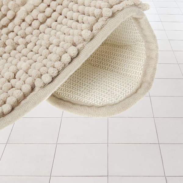 Коврик для туалета из микрофибры "Шенилл" в рулоне 45*45 см бежевый