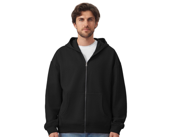 Толстовка оверсайз с капюшоном на молнии «Monaco», Размер XL-2XL, Цвет черный