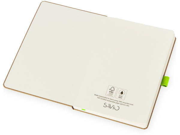 Блокнот А5 в твердой обложке «Sevilia Hard», Цвет крафтовый/зеленое яблоко