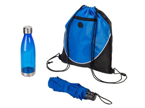 Набор «Walk» с бутылкой для воды и зонтом, Цвет синий
