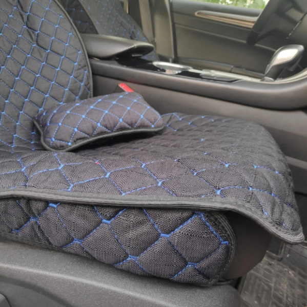 Модельные автонакидки на передние сиденья (льняной комплект) PREMIUM с боковой частью + ПОДУШКА в подарок