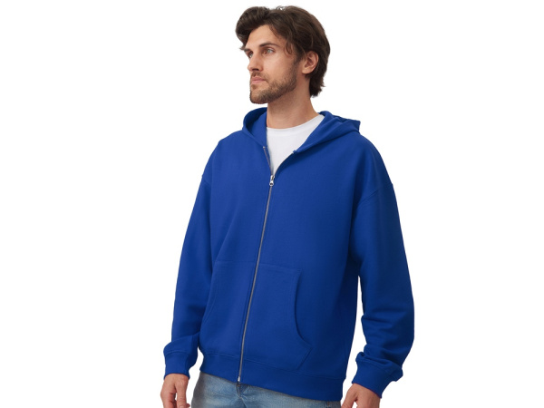 Толстовка оверсайз с капюшоном на молнии «Monaco», Размер XL-2XL, Цвет синий классический