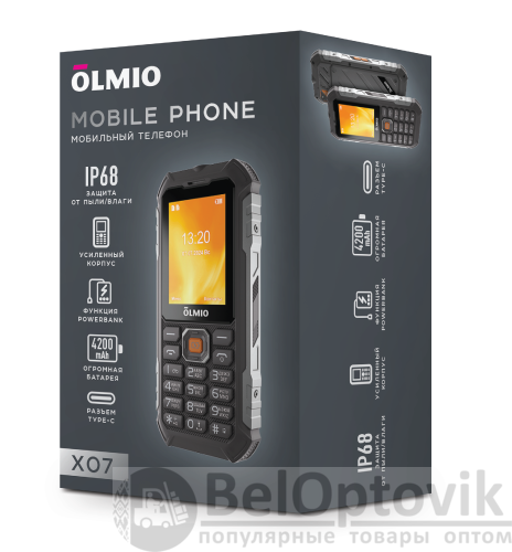 X07 Olmio (черный-оранжевый) Мобильный телефон