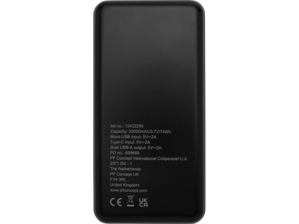 Портативное зарядное устройство «Loop», 20000 mAh, Цвет черный