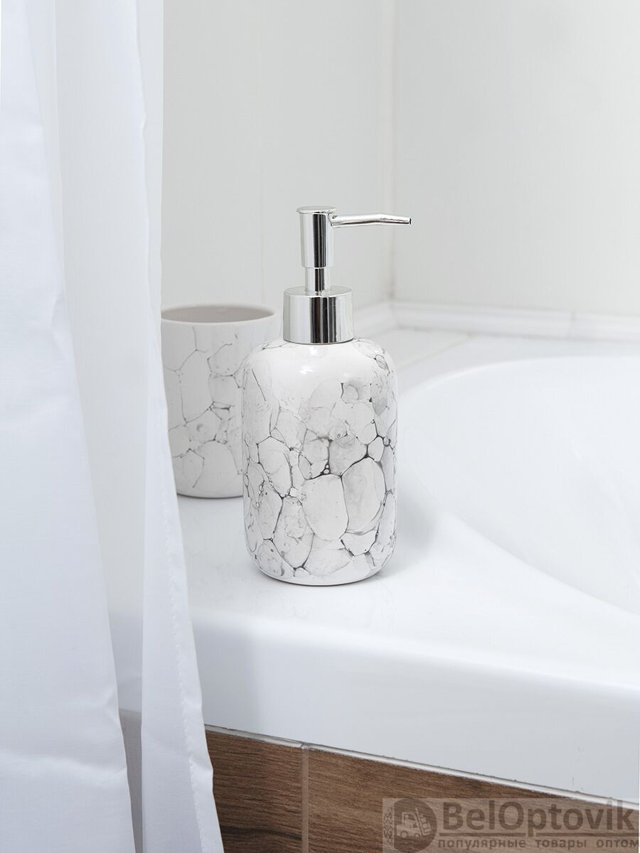 Диспенсер для жидкого мыла "Mineral", керамика, 7.4*17.7 см,  FRESH CODE