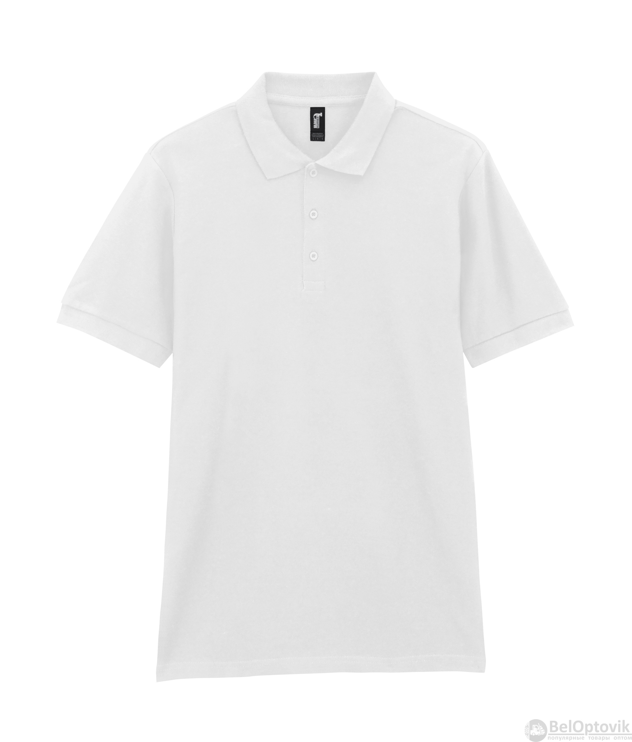 Футболка поло PREMIUM COTTON ADULT DOUBLE PIQUE, БЕЛЫЙ 2XL