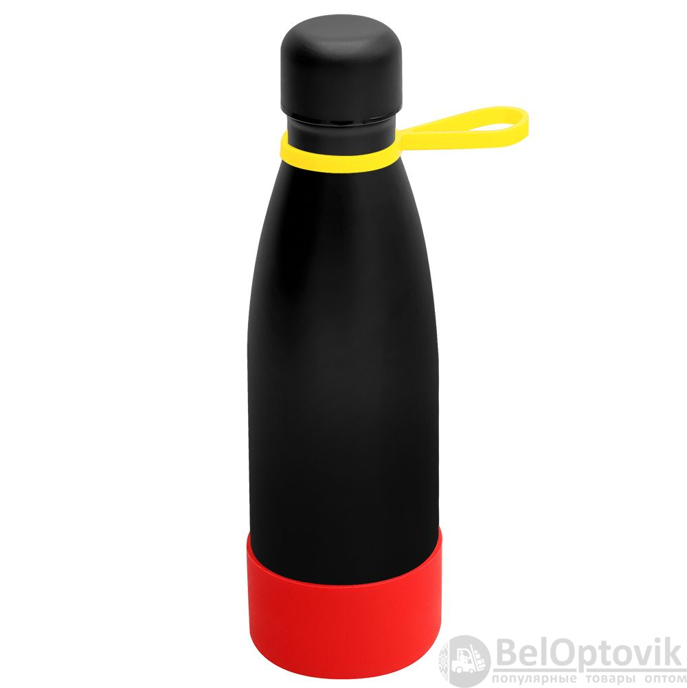 Термобутылка герметичная вакуумная Olivia To Go, чёрный/жёлтый/красный