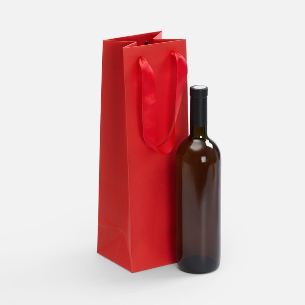 Пакет под бутылку Vindemia ver.2, красный, 12х11,2х38 см