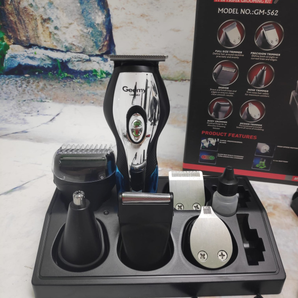 Триммер для стрижки и бритья USB 11 в 1 GEMEI GM-562 ноc, усы, борода, точечный стайлинг тела (10 насадок)