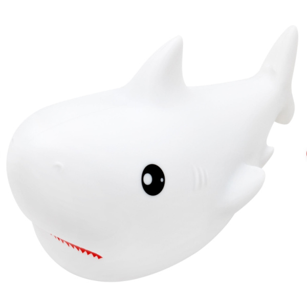 Ночник силиконовый LED "Акула" 190x91x103 мм, белый свет/RGB, таймер, USB, аккумулятор 1200 мАч, DASWERK (ДАСВЕРК), 238940