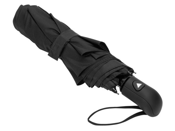 Зонт-полуавтомат складной «Roof» с куполом из переработанного пластика, Цвет черный