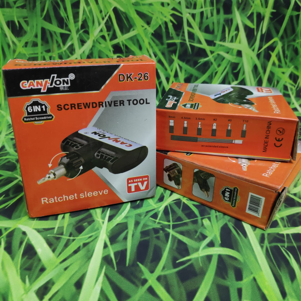 Отвертка-мультитул держатель с набором бит (6 шт.) портативная в кейсе. Карманная отвертка