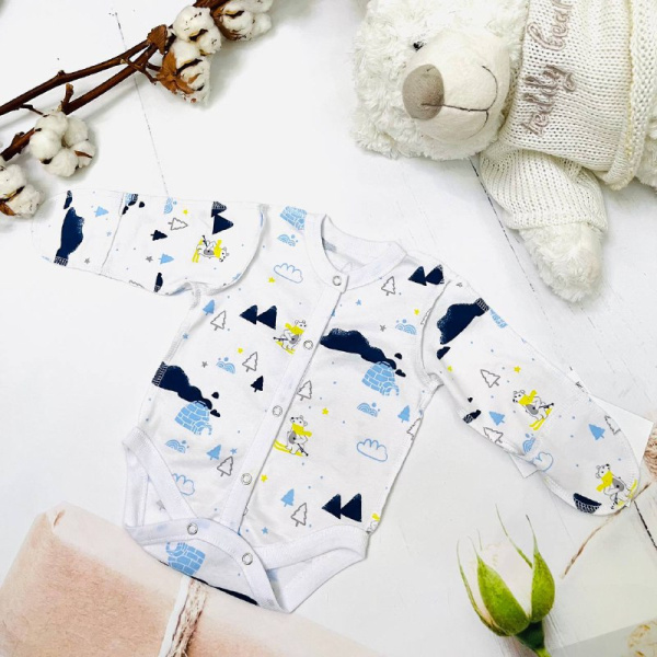 Полукомбинезон - боди для новорожденного из натурального хлопка Bebika (20/18-0)