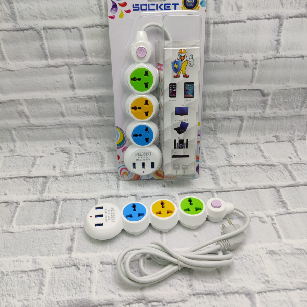 Сетевой удлинитель Евро EU-3 Power Socket 3USB (MLP-A04) 2500W
