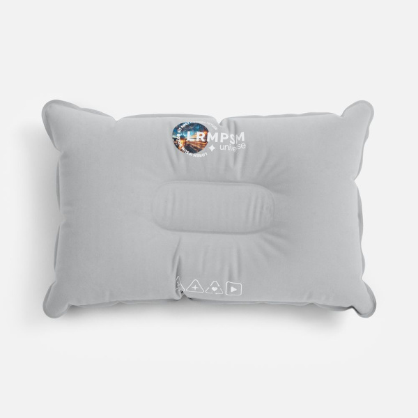 Надувная подушка Pillowish, серая, 33х23,5 см