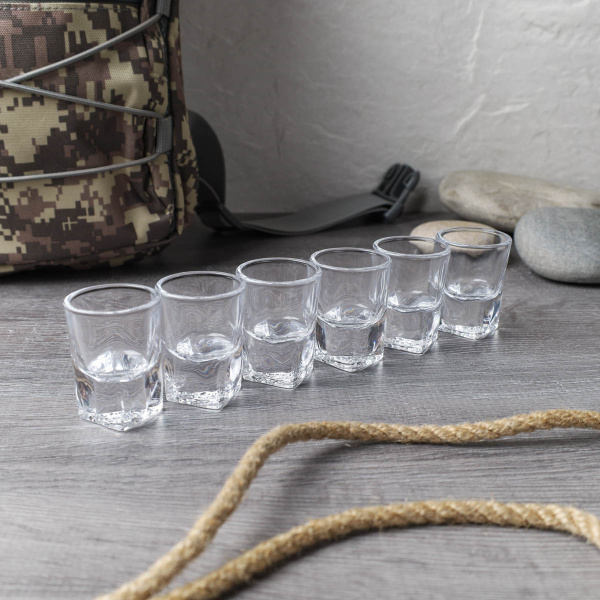 Стопка 6 штук 20 мл Квадрат / Y303 /уп 24/