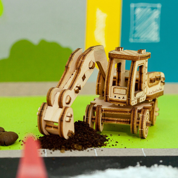 Набор деревянных конструкторов (сборка без клея) UNIT "Дорожная техника" 3 в 1 UNIWOOD