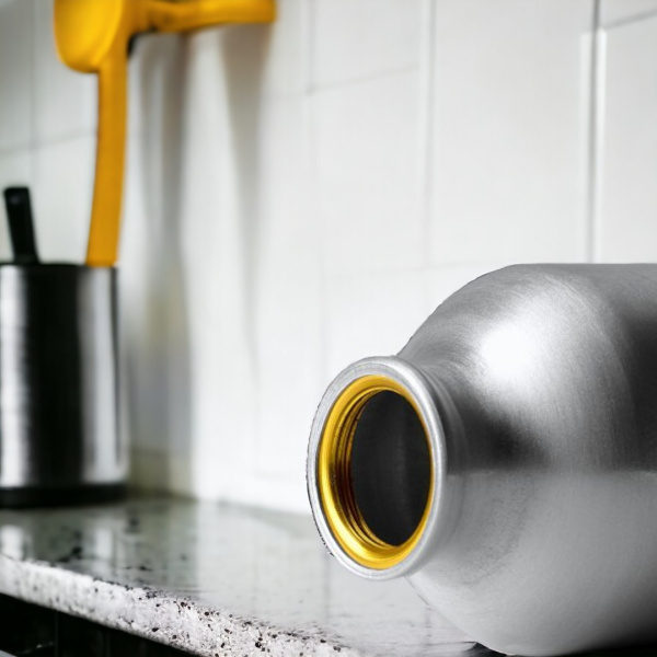 Алюминиевая бутылка - фляжка GELDA 400 мл. с карабином