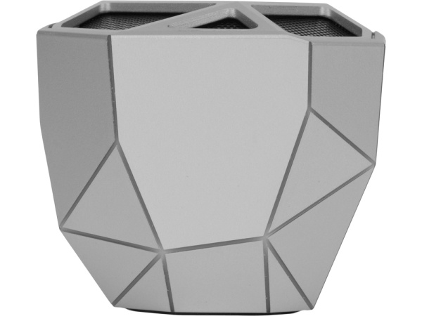 Портативная колонка «Geo», синяя подсветка, Цвет серебристый