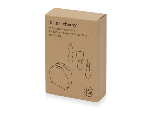 Набор из ножей для сыра на подставке «Take it cheesy», Цвет бежевый
