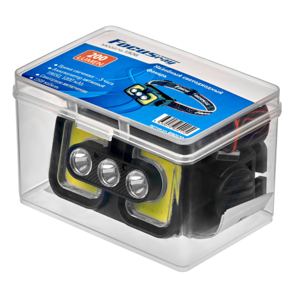 Фонарь налобный FOCUSray 1306 акку 18650 1200 мАН 3,7V индикатор заряда,сенсор,3 диода 3W +2 СОВ 3W 1/180, шт