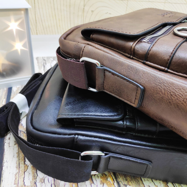 NEW Мужская сумка мессенджер Jeep Buluo Темно-коричневый (плечевой ремень)