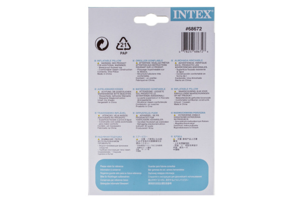 Надувная подушка 43х28х9 Intex