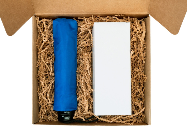 Подарочный набор «On the go» с термокружкой и зонтом, Цвет синий