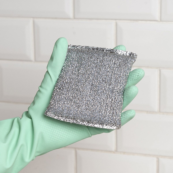 Губка из поролона с металлизированной нитью (золото, серебро) для деликатного очищения