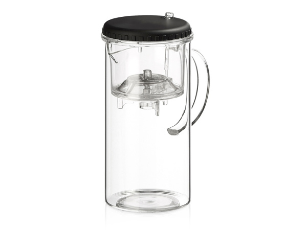 Стеклянный заварочный чайник «Gunfu», Цвет прозрачный, черный