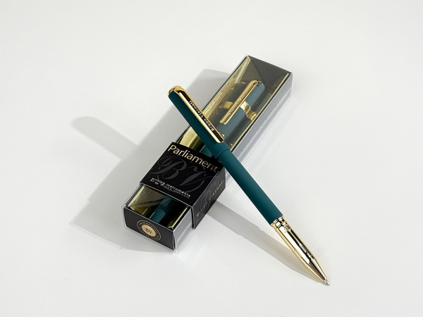 Ручка пластиковая шариковая «Parliament», Цвет зеленый/золотистый