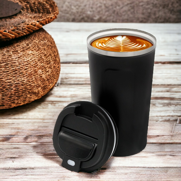 Термокружка Andy с дисплеем, 510 мл, черная