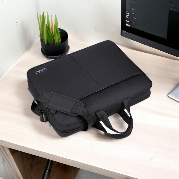 Сумка для ноутбука 17.3" Large, черный / Крепление для чемодана, уплотненное дно