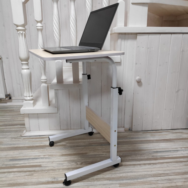 Универсальный стол для ноутбука Table - Mate  (прикроватный столик) на колесах  (складной, регулируемый по высоте), столешница 49 х39 см.