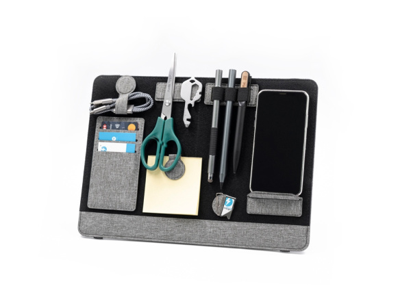 Складная подставка для ноутбука и органайзер для аксессуаров «Clipboard Pro», Цвет серый