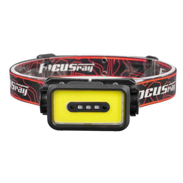 Фонарь налобный FOCUSray 1302 акку 18650 1200 мАН 3,7V встроенный ,сенсор,индикатор зарядки  3W COB 1/180, шт