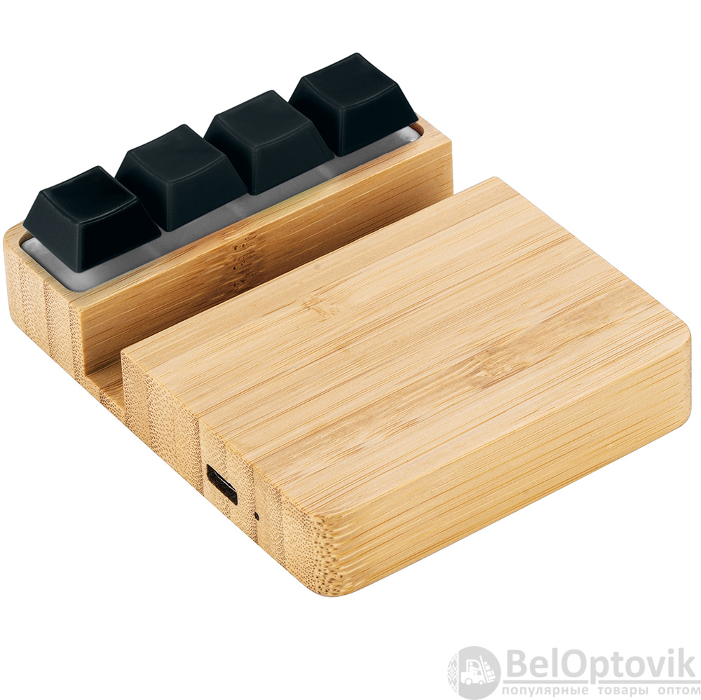 Беспроводное зарядное устройство ClickPad (10W) в виде подставки для телефона, с клавишами анти-стресс, черный