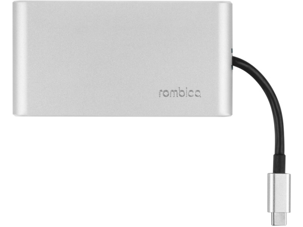 Хаб 8-в-1 Type-C «Hermes», USB 3.0 x 3, Type-C PD, HDMI, LAN, картридер, Цвет зеленый