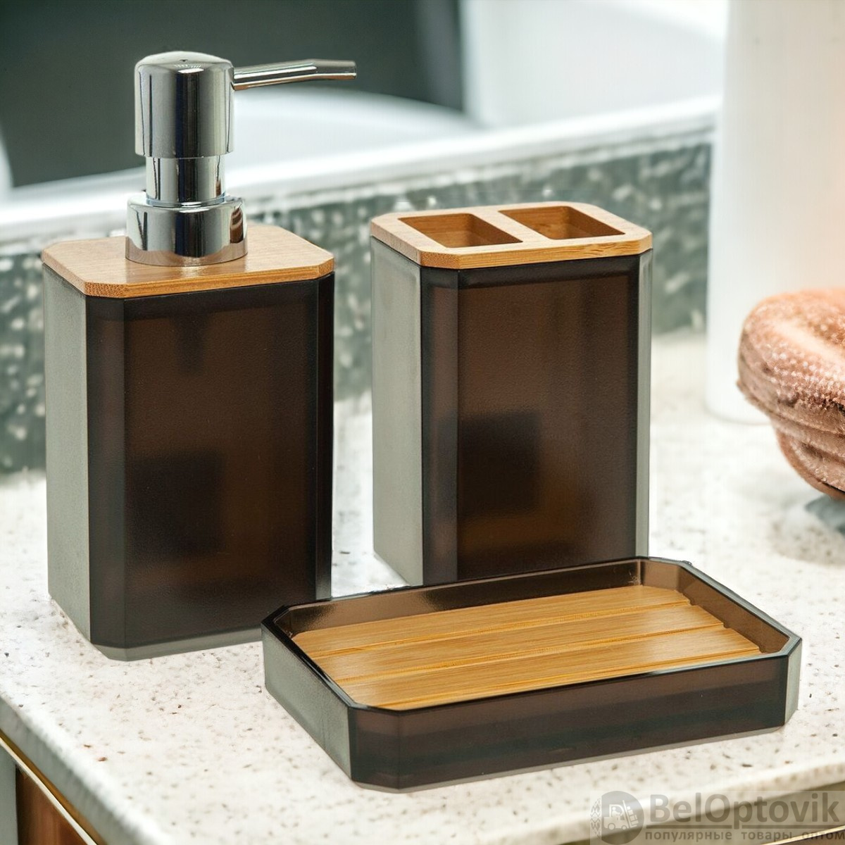 Набор пластиковых аксессуаров для ванной Экограни, FRESH CODE