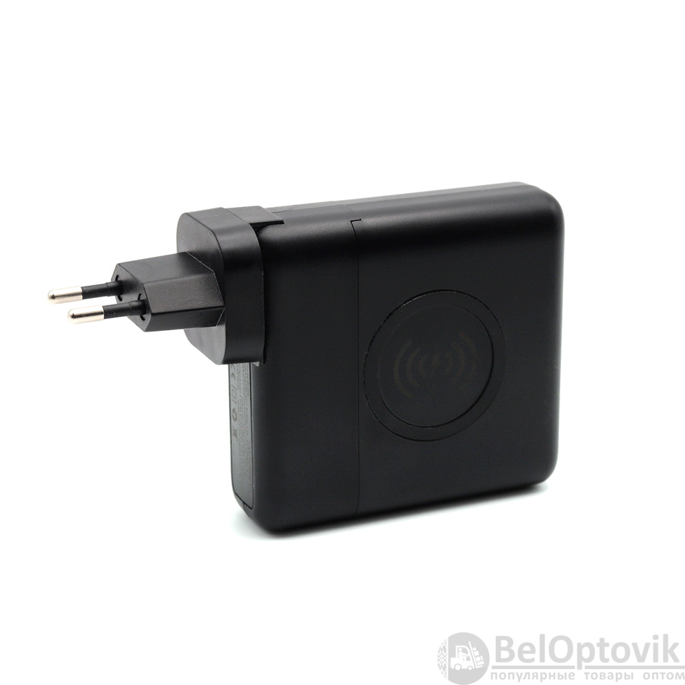 Внешний аккумулятор Gemini с беспроводной зарядкой и сетевым адаптером, 10000 mAh, черный